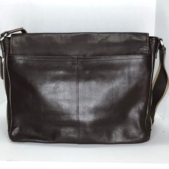 Coach Messenger Bag F70556 Brown Pebbled Leather satchel book bag - Picture 2 of 12